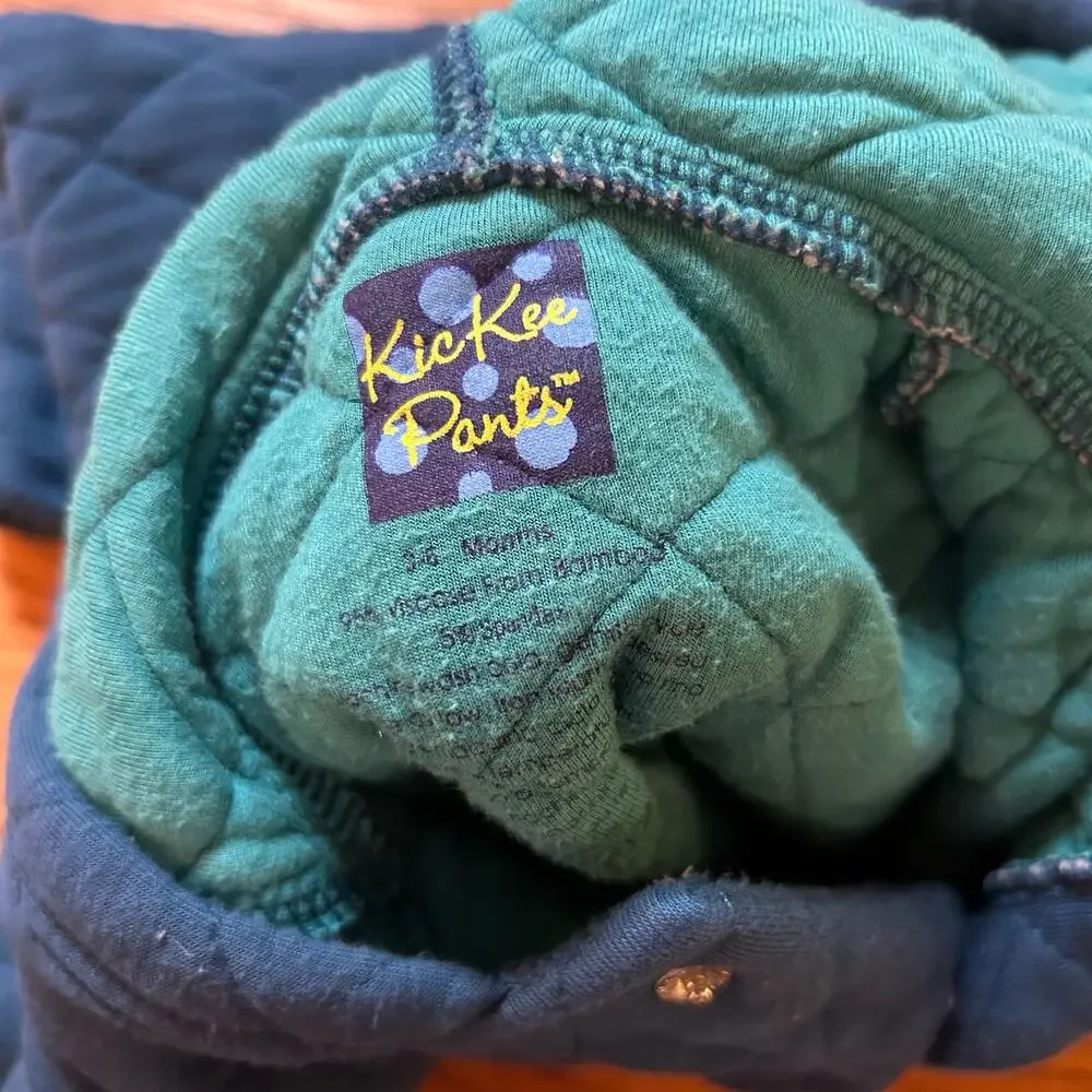 Kickee Pants Blue Quilted Hoodie Coverall Infant Size 3-6 Months Bamboo Bunting